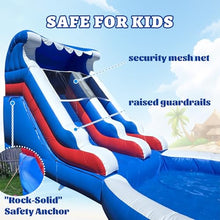 Okayego 24FT(L) Commercial Grade Water Slide for Kids Adults, (Heavy Duty Full PVC) (Big Airtight Water Pool), Inflatable Waterslide for Backyard, Ocean Outdoor Slide Park, 24x13x12ft