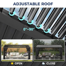 12' x 16' Pergola with Adjustable Louvered Roof and Aluminum Frame