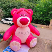 HOAELOS Inflatable Giant Pink Strawberry Bear Outdoor Decoration 16.4 Feet