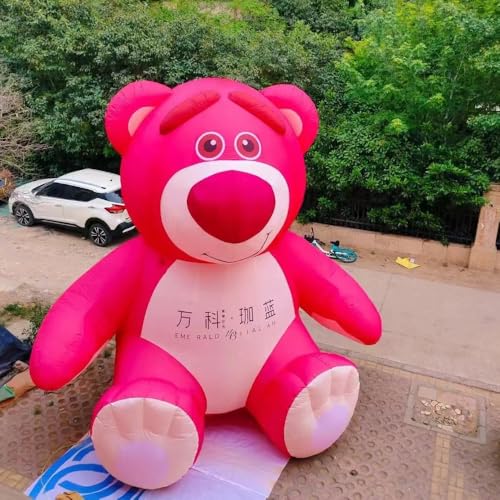 HOAELOS Inflatable Giant Pink Strawberry Bear Outdoor Decoration 16.4 Feet