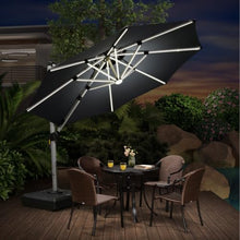 OROTLECT 10 FT Round Lighted Cantilever Umbrella,Gray