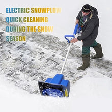 HYUIO Electric Snow Blower, 1200W Handheld Cordless Snow Shovel with Battery, 8m Throwing Outdoor Snow Clearing Artifact, Adjustable Direction, Rechargeable Small Snowplow for School Roads, Driveway