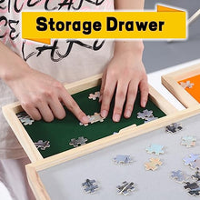 Jighaus Jigsaw Puzzle Board Table with Cover Mat & Storage Drawers Natural/1000 Pieces