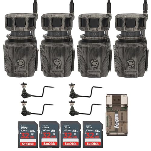 Stealth Cam Revolver 36MP 360 Degree Cellular Trail Camera Bundle Grey (13 Items)
