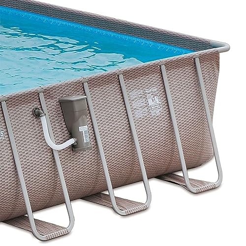Summer Waves Elite 24' x 12' x 52" Rectangular Above Ground Swimming Pool Set Gray