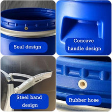 Heavy-Duty Plastic Storage Bucket with Secure Lid & Handle Food Grade Air Tight Industrial Container Rain Barrel for Storage Containers Plastic Drum for Home Brewing Shipping(42 Gallon)