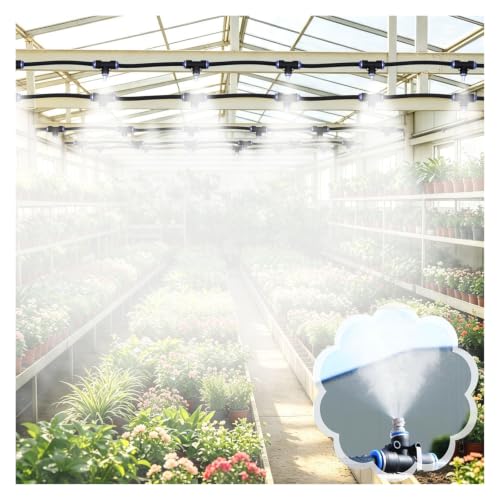 Greenhouse Irrigation Kit, Plant Misting System W/Adjustable Flow