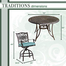 Hanover Traditions 5-Piece Outdoor Dining Set with 4 Swivel Chairs and Round Table Blue