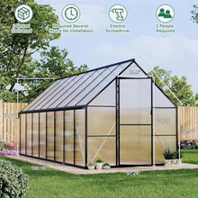 Greenhouse 8x16 Aluminum-Framed Heavy Duty Polycarbonate with Quick Setup Structure and Roof Vent Large Enhanced Outdoors Green House Kit