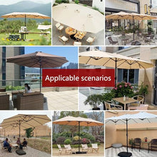 GYYDXXFC Outdoor Sunshade Umbrella, Three-headed Umbrella With Base, Market Umbrella, For Pool, Porch, Garden, Deck, Backyard(Beige,Small base)