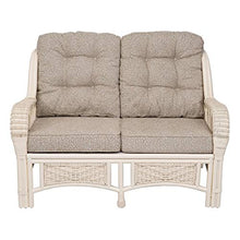 Wickerix Alexa Living Sofa/Loveseat Dark Walnut Color Natural Rattan Wicker Handmade Design with Cushion