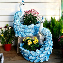 GZHERVICES Flower Pot Large Outdoor White/Blue Swan Planter
