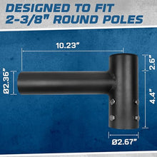 OHLECTRIC 2-3/8" Round Pole Top Mounting Adapter – 1 Tenon Slipfitter Round Straight Arm - Powder-Coated Zinc Steel with Stainless Hardware, 35 LBS Capacity - Durable Outdoor Installation