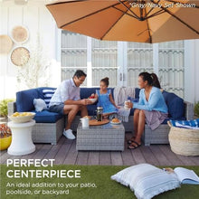 UOPYNE Manual Weaving Wicker Patio Set Outdoor Rattan Sofa with Tea Table 7 Pieces Outdoor Patio Porch Furniture Sets