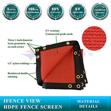 Ifenceview 16' x 5' to 16' x 80' Patio Top Canopy Awning Fence Privacy Screen Driveway Carport Barn Kennel Yard Garden Plants Crops Shade Cloth Mesh Net Pergola Gazebos Cover (16' x 72', Red)