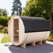 TaTalife Outdoor Barrel Steam Sauna, Backyard Pine Wood Sauna Room