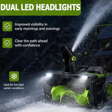 3500w Electric Push Snow Blower, Dual LED Lighting 4batteries