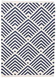 Dash & Albert Cleo Indoor/Outdoor Area Rug 5' x 8' Navy Geometric Handwoven Washable