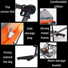 Camping Hammock Stand Portable Folding Cot Set All-Inclusive Design for Outdoor Patio Camping Beach and Festivals (Orange)