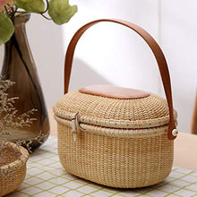 GAAHRQQQ Wicker Willow Picnic Basket Shopping Vintage Basket with Lid and for Camping for Shopping