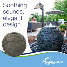 Aquascape Stacked Slate Sphere Fountain, 40 Inch Diameter (102 cm), Lightweight Fiber-Resin Composite Decorative Water Feature, Includes Tubing for Easy Setup, 78289