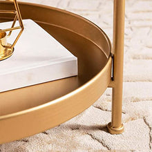 2-Layer Coffee Table Nordic Iron Round Coffee Side Table Non-Slip Foot pad Removable Tray Outdoor Small Table (Color : Argento) (D)