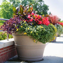 Sturdy Essentials Megapot Large Commercial Planter 42" Diameter Plant Pot | Lightweight but Durable Plastic Construction with Stone Look | UV Resistant Faux Stone Planter - Terracotta