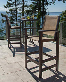 Polywood 9012-SA901 Coastal Bar Chair, Sand/White Sling