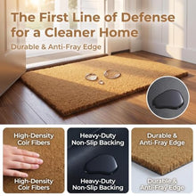 Coco Door Mat With Heavy-Duty Backing Non Slip Doormat Outside Entrance