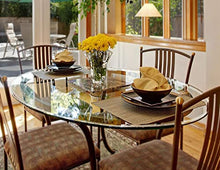 48" Inch Round Glass Table Top 1/2" Thick Tempered Beveled Edge by Fab Glass and Mirror