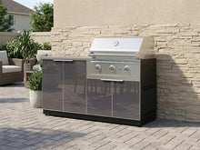 NewAge Products Classic Series 4PC Aluminum Slate Gray Modular Outdoor Kitchen Set with 33" Performance Grill NG - 24"D x 65"W x 48.5"H