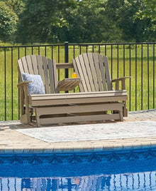 Signature Design by Ashley Hyland Wave HDPE Outdoor Glider Loveseat