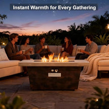 FammyLoft Propane Fire Pit Table, 42 Inch Firepits for Outside, Rectangle Gas Fire Pits for Outside Patio, Deck, Pool, 50000BTU, Tank Outside, Tank Not Included, Cement Grey