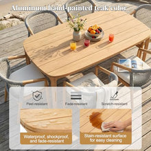 OTSUN 5 Piece Outdoor Dining Set, Aluminum Patio Furniture Outdoor Table and Chairs Set Front Porch Furniture Sectional Sofa for Gardens Patios Terraces and Backyards (7 PCE Outdoor Dining Set)