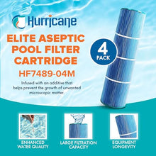Hurricane Filters 16 Pack HF7489-04M Elite Aseptic Pool Filter Cartridge - Replacement for PA112, Unicel C-7489, Filbur FC-1275, Hayward Super-Star-Clear C-4500, C-4520, CX875XRE
