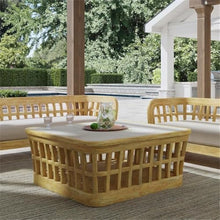 Butler Specialty Company Monhegan Outdoor Teak and Marble Coffee Table - Natural