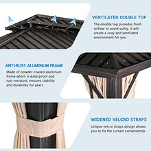 Patio Tree 12' x 16' Aluminum Frame Outdoor Gazebo Tent with Mosquito Net and Polyester Curtain