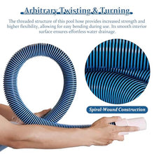 JYHHCYS 1-1/2 Pool Vacuum Hose, 10 15 20 30m Long PE Pool Vacuum Hose for Inground Pools, Leak-Proof Universal Swimming Pool Cleaner Hose with Kink-Free Swivel Cuff(20m/65.6ft)