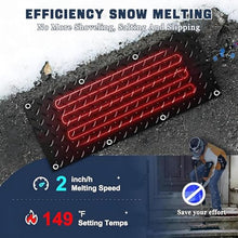 Electric Snow Melting Mat，Heated Mats for Winter Snow Removal with 6 ft Power Cord, 2 in/h Ice Melting Speed, for Stairs, Decks, Sidewalks, and Residential/Industrial Use 10x48in(25.4x122cm)-3pcs