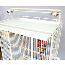 QTBH Flight Cage Large Parrot Cage with Standing Bird Cage Metal Belt Feeder Mobile Chassis Macaw Monk Breeding Cage, Suitable for Large Parrot Canary Love Bird Bird Cage (Color : White)