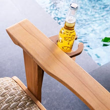 Cambridge Casual 2-Piece Camden Teak Adirondack Chair Set, Rustik Cream Wicker, Weather-Resistant with Built-in Holders