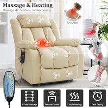 HTERWQEA Large Comfort Power Lift Recliner with Heat Massage for Elderly