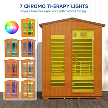 RESTISLAND 3 Person Outdoor Sauna, Low EMF Infrared Sauna, 7-Color Therapy