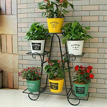 Wrought Iron Flower Stand Indoor Multi-Story Flower Stand Rack Floor-Standing Balcony Flower Pot Shelves (Color : White-Patch Five-Pointed star4, Size (Onecolor