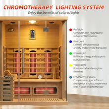 amocane Infrared & Steam Hybrid Sauna Room, 2-3 Person Canadian Hemlock Wood Sauna, Indoor Traditional Home Saunas Spa with 8 Heaters & 4.5KW Sauna Stove, Oxygen Bar (70.87"x47.28"x74.86")