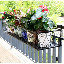 Plant Stand Heightened Railing Planter Baskets, Heavy Duty Iron Hanging Potted Plants Rack, For Patio Porch Deck Fence Balcony Window Decorative( 150Cm/59Inch)