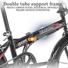 HUUH Folding Bikes for Adults 20" 7 Speed City Folding Compact Bike Bicycle Urban Commuter Black