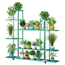 ZXFNVXC Metal 6 Tiered Plant Stand with Wheels and Brake Function Multi Storage Organizer Rack for Indoor and Outdoor Plants Corner Shelf for Easy Transfer and Supplementary Sunlight/Greenery