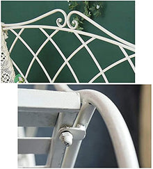 HHHJQFAAT Park Terrace Bench Outdoor Benches Weatherproof and Rust-Proof Cast Iron Retro Garden Bench 2-Seater Courtyard Bench with Storage Basket