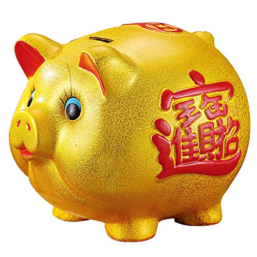 thefancypumpkin Massive 18-Inch Gold Piggy Bank